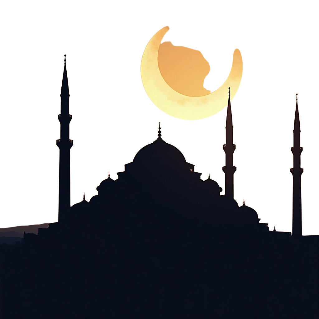 Moonlit Mosque Silhouette